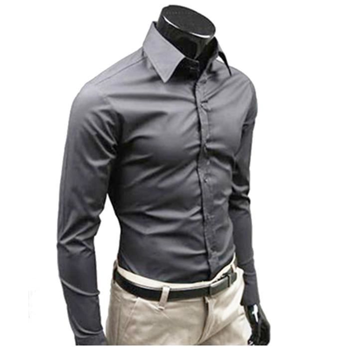 DA2S Chemise Homme Cintrée Slim Fashion ...