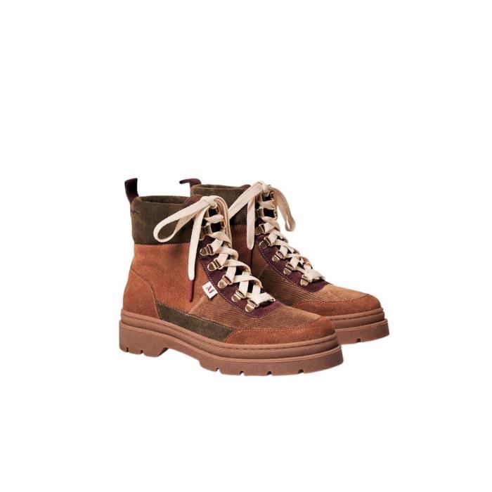 Bottines femme M.Moustache Joelle Cognac bordeaux Cdiscount