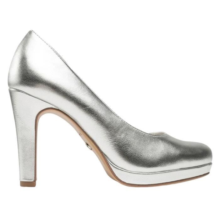Escarpins Femme TAMARIS 2242641 Talon aiguille 8cm Gris Argent Achat Vente Argent pas cher Cdiscount