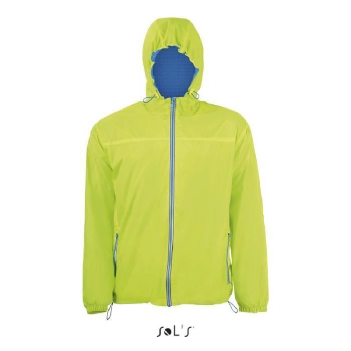 coupe-vent homme skate lime fluo/royal - 3xl