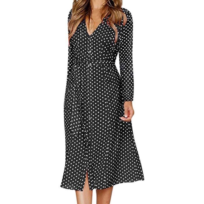 robe noir avec bouton devant