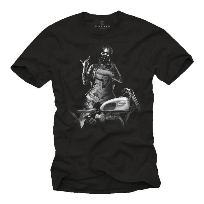 Vetement de Marque Tee Shirt Casque Moto Homme Vintage Triumph