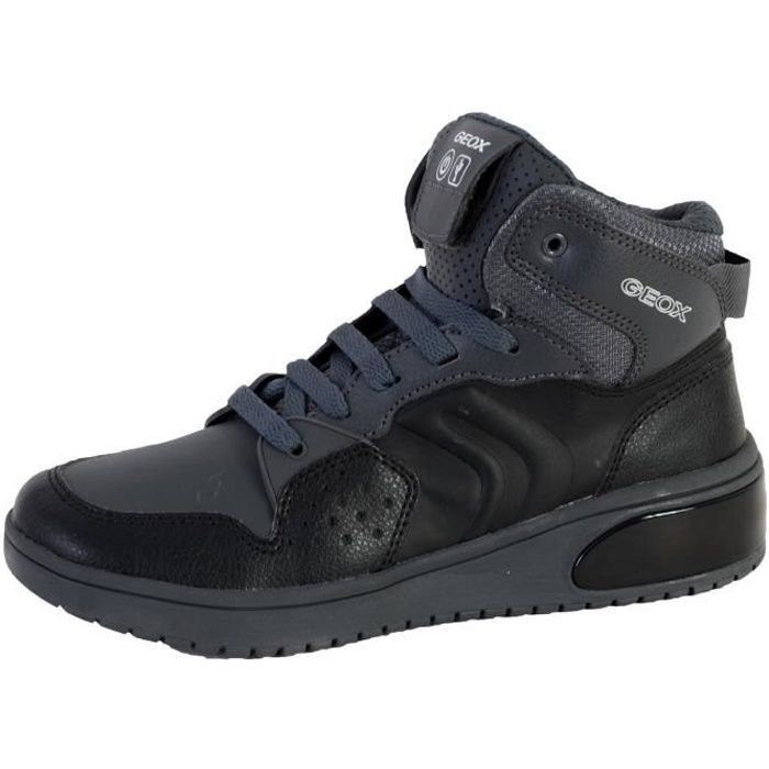 Basket Montante GEOX J Xled B.A YNT TUMB.SYNT J947QA Noir Gris fonc Lacets Gar on R sistantes