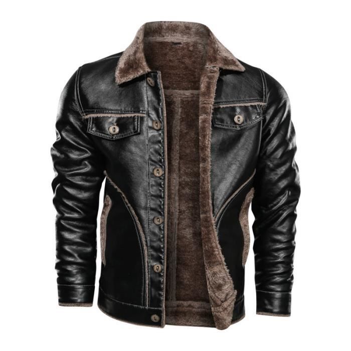 Veste hiver on sale homme cuir