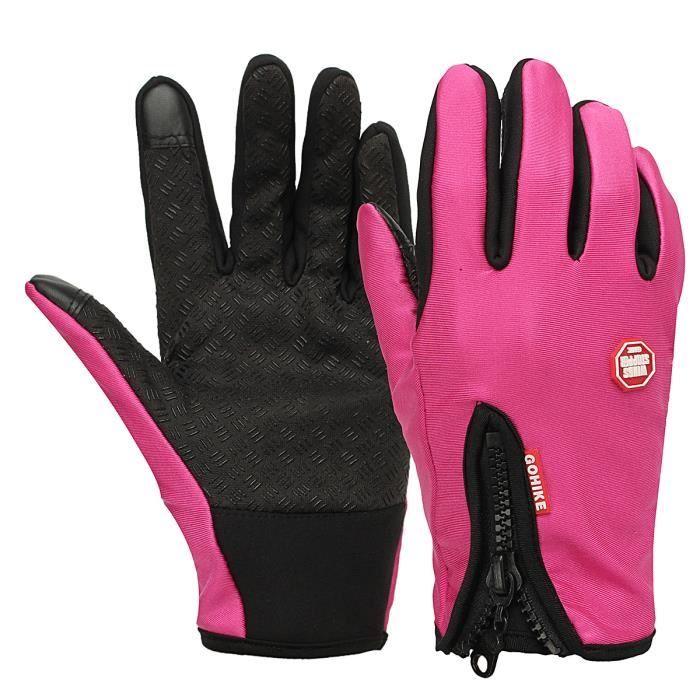 Gants D'hiver Tactiles Pour Femme - Doublure Chaude, Paume Antidérapante - Course, Vélo, Randonnée, Conduite