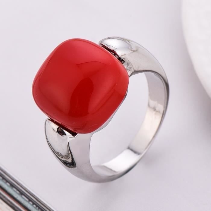 bague pierre rouge femme