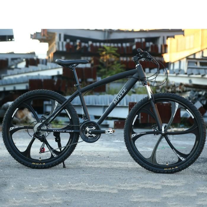 26IN VTT en acier au carbone 24 vitesses vélo suspension complète VTT Noir  - Prix pas cher - Cdiscount