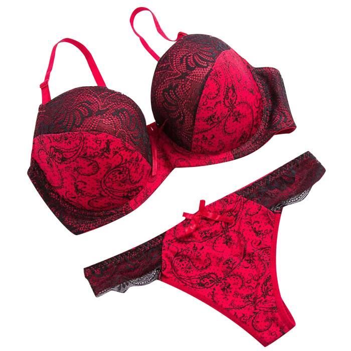 Sasaquoy Coordonnes - Ensemble Lingerie Mode Femmes Sexy Dentelle Sous- Vêtements Pyjamas Brodé Dames Intimates Ensemble3 Rouge Rouge - Cdiscount  Prêt-à-Porter