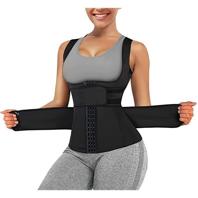 JUNLAN Femme Maillot de Corps Gaine Minceur Ventre Plat Debardeur de Sudation Pour Sport Sauna