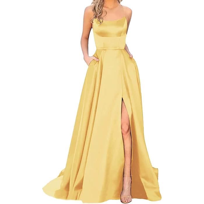 Robe de soirée longue jaune outlet