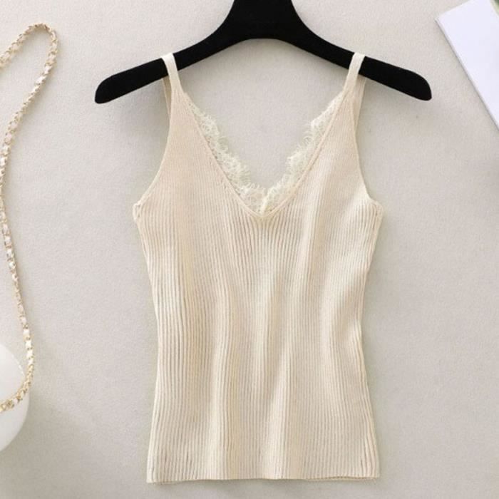 Camisole élégante En Dentelle Pour Femme – Style Rétro Gyaru – Couleur Unie – Neuf Avec étiquettes