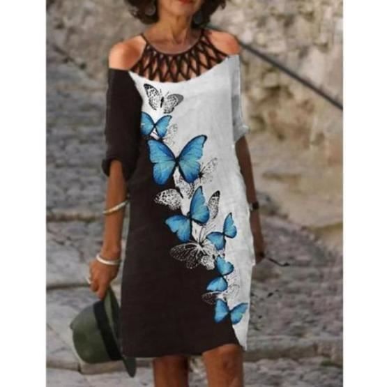 Robe Classique imprimee retro pour femmes Sexy col en v ample vetements de plage modele ete decontracte blanc 1 ZP