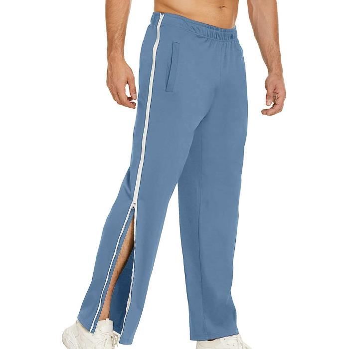 Pantalon de jogging pour homme - Couleur épaisse - Avec fermeture éclair -  Pantalon uni - Couleur décontractée