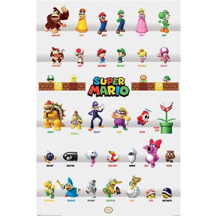 Nintendo Super Mario Character Parade Maxi Poster, 61 x 91.5cm