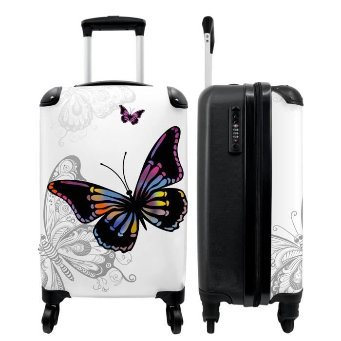 MuchoWow - Valise Fleurs - Bouquet - Vintage - Feuilles Bagage cabine imprimé 35x55 cm Valise