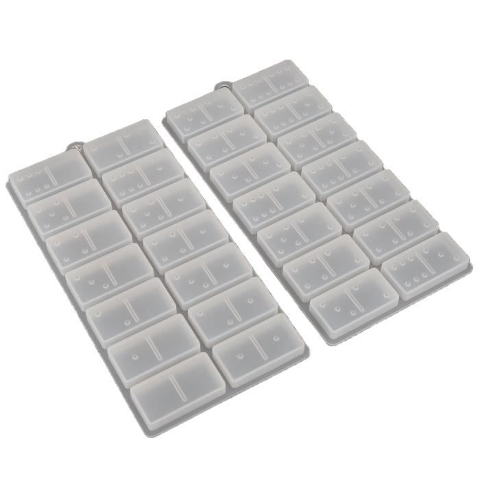 2 Moules En Silicone Pour Dominos En Résine - DIY, Création De Jeux Personnalisés - Pour Adultes Et Enfants - 9