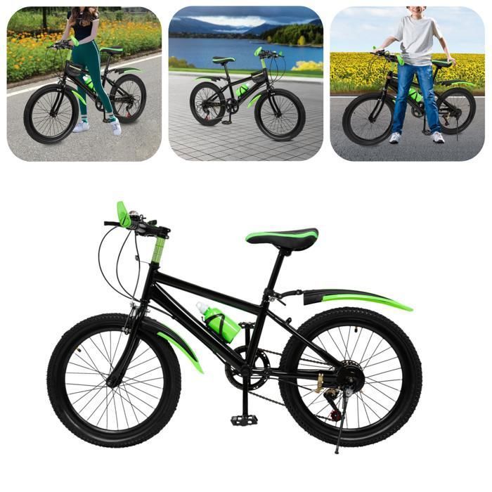 Vélo Ville Enfant 20 Pouces - 6 Vitesses, Freins V + Tambour, Lumière | Pour 12-16 Ans (taille 145-165 Cm)