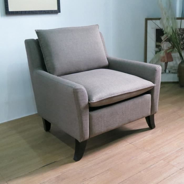 Canapé 1 Place Fauteuil Relax En Tissu Gris Moderne 8383