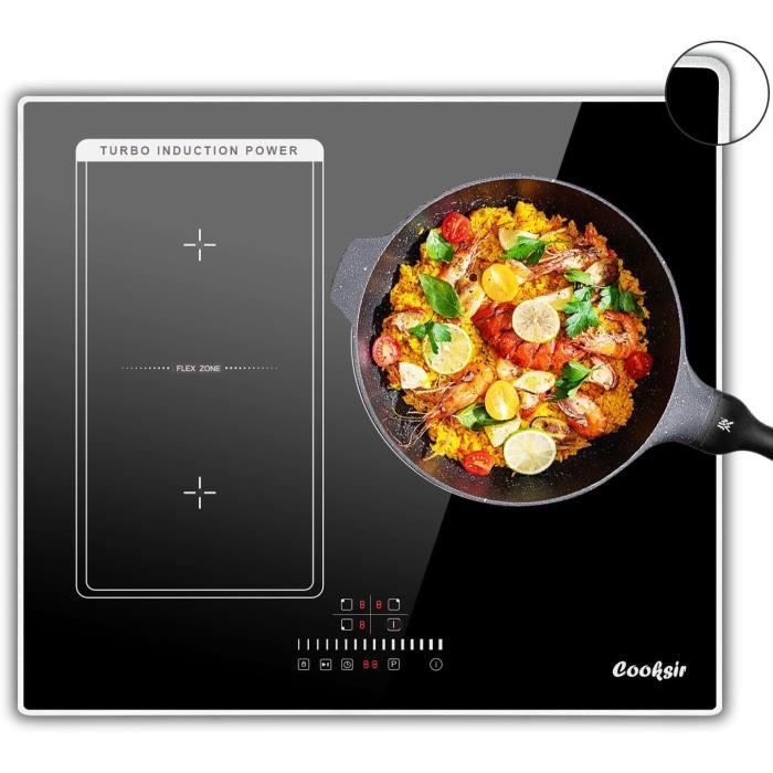 Induction 3 Feux Avec Cadre, Bord Inox, Plaque Induction 60Cm, 6800W ...