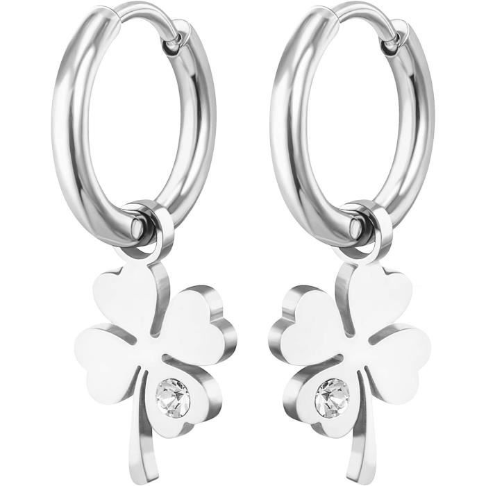 BlackAmazement Lot de 2 paires de boucles d'oreilles créoles en BlackAmazement Lot de 2 paires de boucles d'oreilles créoles en