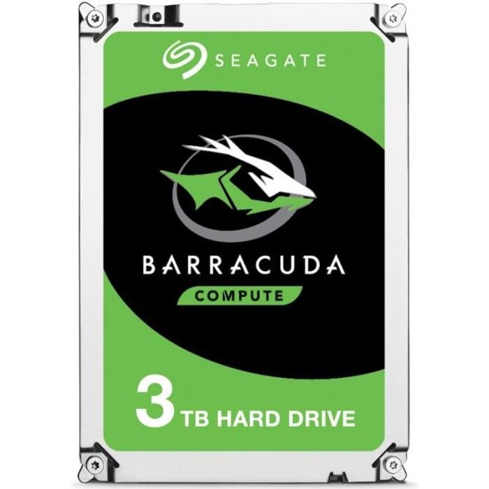 Seagate BarraCuda HDD, SATA 6G, 7200RPM, 3,5 Pouces - 3 TB 0,000000
