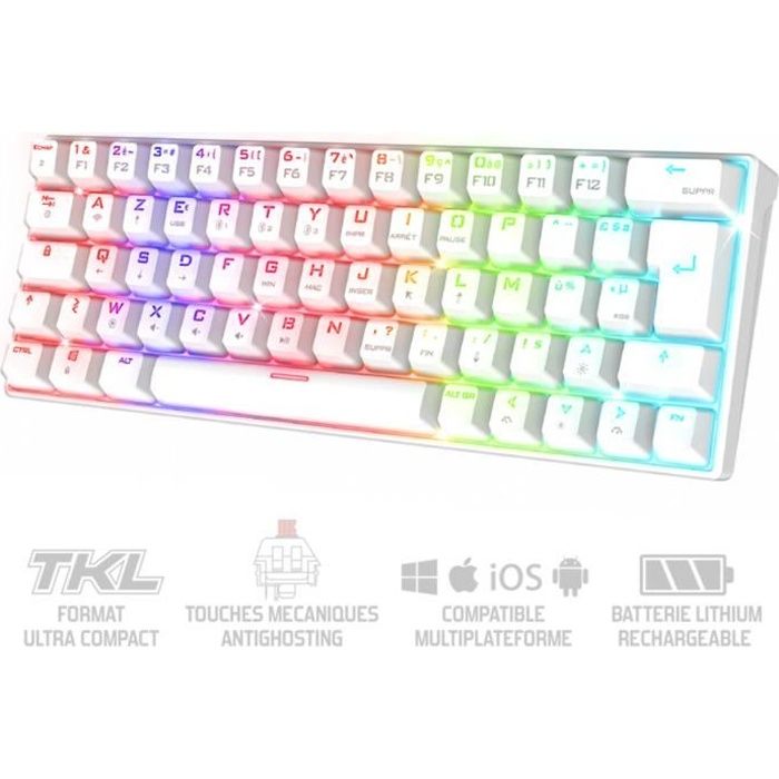 Clavier Spirit Of Gamer XPERT K1500, Clavier Gamer Mecanique Sans Fil &  Bluetooth RGB, Touches 100% Anti-Ghosting Switch RED, Gaming Keyboard en  Aluminum Azerty Français