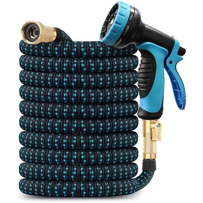 Tuyau D’arrosage Extensible 7,5 à 22 M – Haute Pression – 6 Modes De Pulvérisation – Vert – Avec Pistolet – Portugal