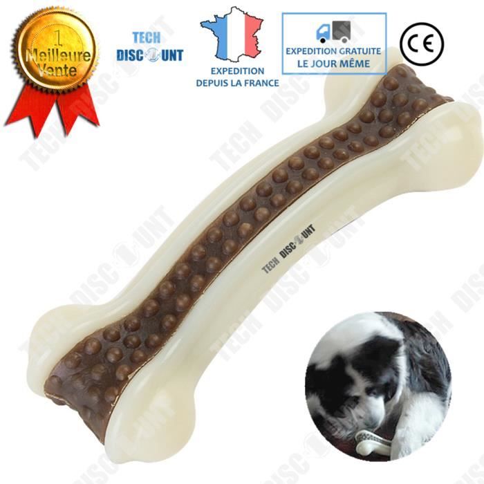 TD?� jouet chien os caoutchouc peluche a macher indestructible resistant solide gros a friandise 