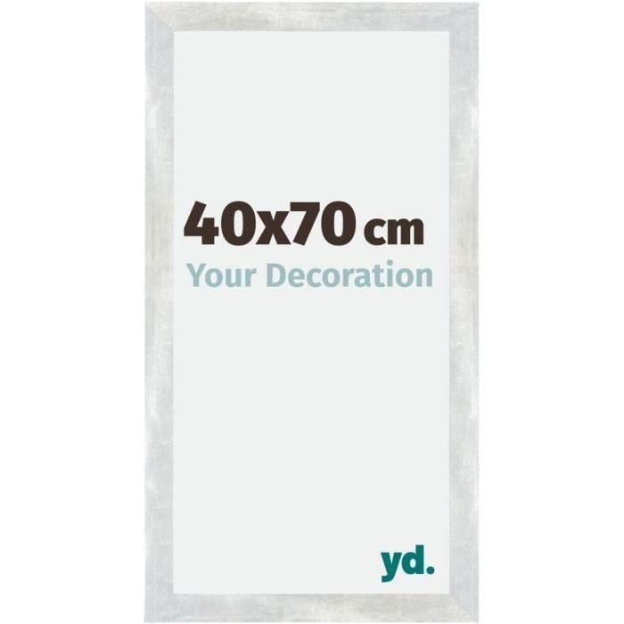 Cadre Photo Blanc Brillant FRAMO — Bois, Verre Acrylique — Format 45 Cm De Large, Longueur Modulable