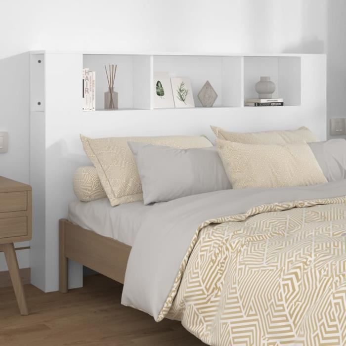 VX - Armoire de tête de lit Blanc 160x185x1045 cm