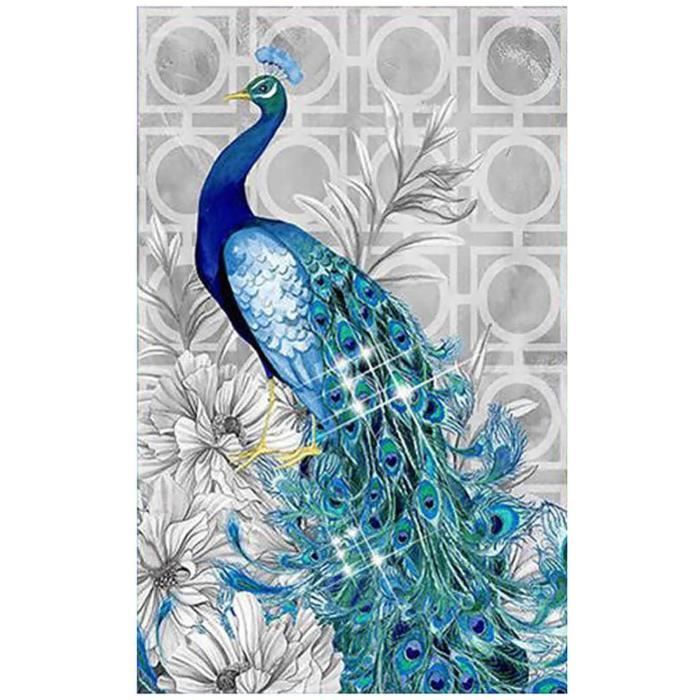Kits Peinture Par Numéros Oiseau Et Fleur – Toile Encadrée 30x20 Cm Avec Pinceaux