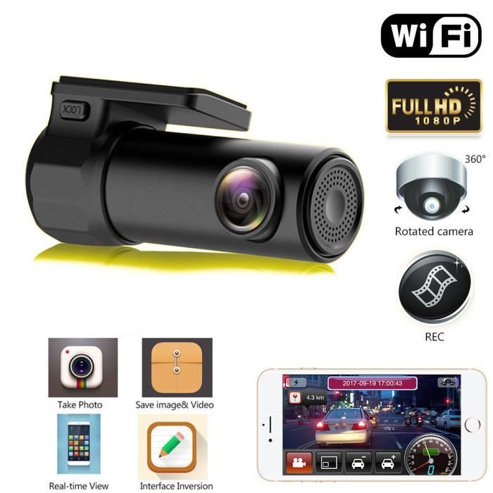 Caméra De Recul Sans Fil Wifi Voiture HD 170° Mini Vision Nocturne 12V Car  IOS/A