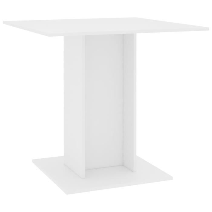 fhe - table de salle à manger blanc 80 x 80 x 75 cm aggloméré - yosoo - dx7321