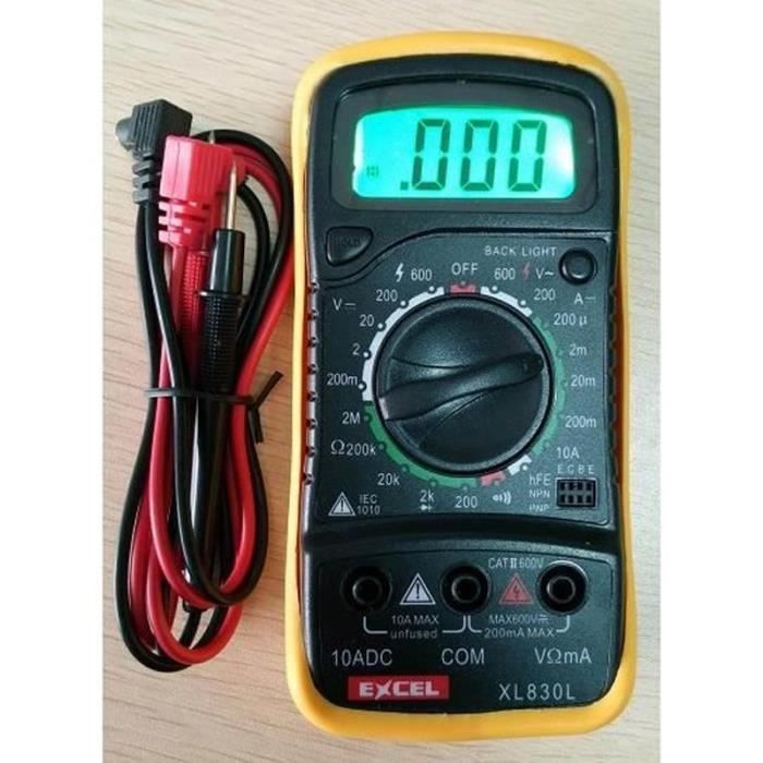 Multimètre numérique Testeur de voltmètre Rétroéclairage multimètre Lcd  Outil de mesure Mete de test électronique