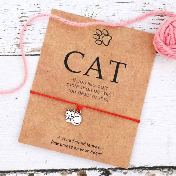 Red Bracelet D Amitie En Forme De Chat Carte De Vœux Cadeaux Pour Maman Animal De Compagnie Achat Vente Maillon De Bracelet Bracelet D Amitie En Forme