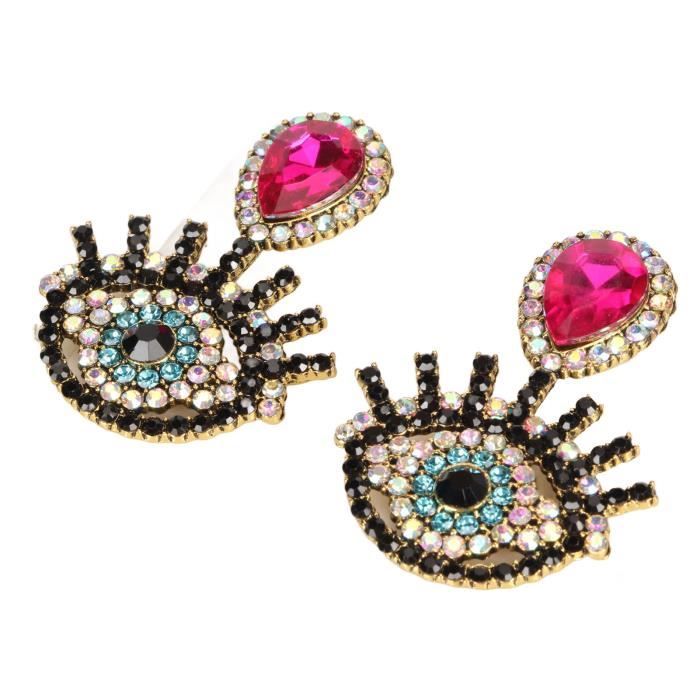 FDEETY Boucles D'Oreilles Femme Forme Goutte D'Eau Pendentif Larme Plaqué Argent Blanc Avec Coupe Zircone Cubique Cristaux Bijoux Pierced Boucles D' Oreilles Mariage Bal De Promo Bijou(Bleu