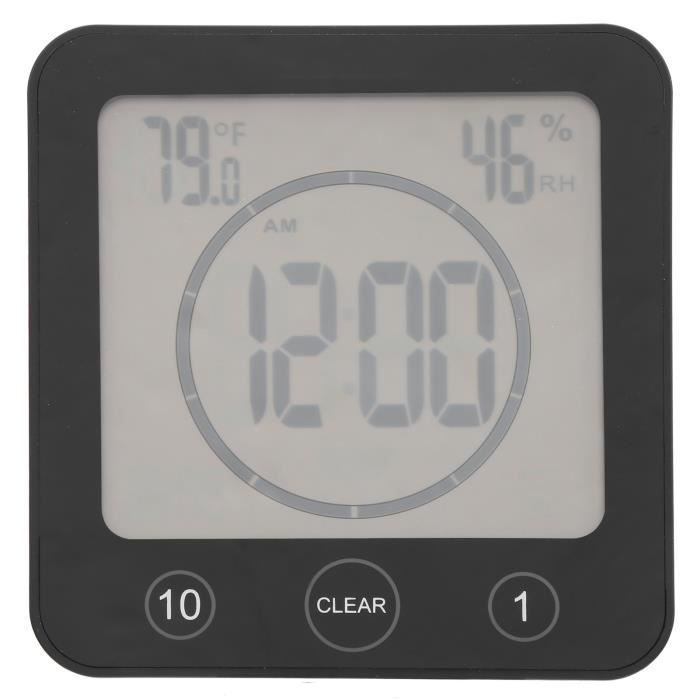 Mini Horloge De Douche Étanche Ip24 Horloge Murale Ventouse De Salle De