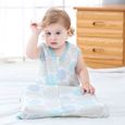 Couverture emmaillotage été en coton pour bébé - sans manches - 3-12 mois - Bleu-1