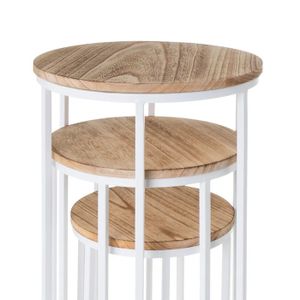 Lot 3 Tables Gigognes Métal Blanc Paris Prix – Hauteur 90cm, Design Et Gain De Place