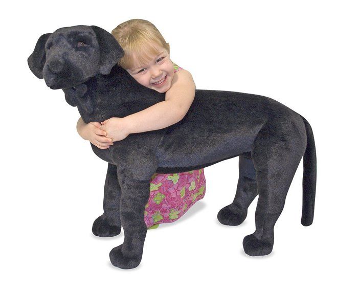 Peluche Chien labradore taille réelle noir 80 cm Cdiscount Jeux
