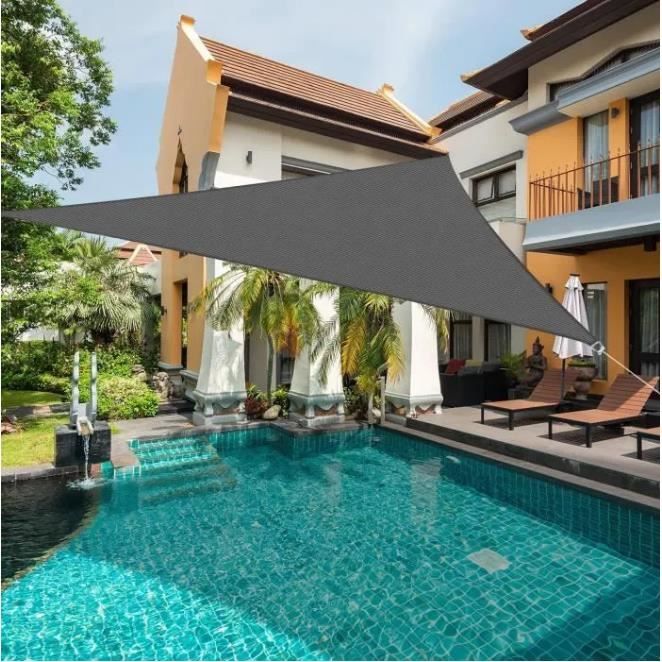 Voile D'Ombrage Triangle 3X3X3M, Voiture,Restaurant,Jardin, Imperméable U200Bet Résistante, Dpe