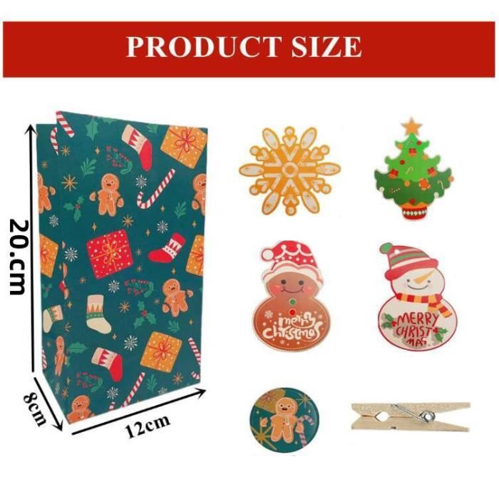 CHEPULA Sacs Cadeaux De Noël, Calenier De L'avent A Remplir