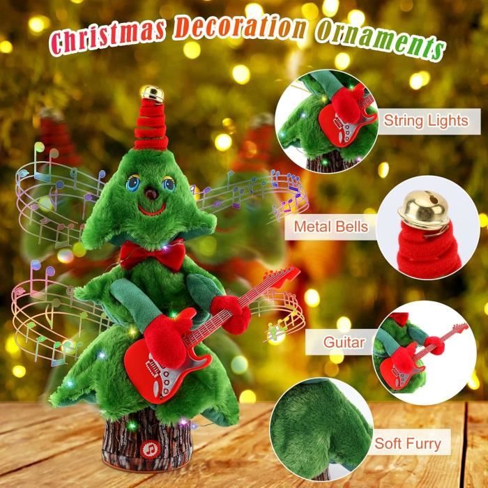 Père Noël Dansant Et Chantant - Jouet électrique 20x18x10 Cm - 2 Modes (danse + Lumières) - 3 Piles AA - Cadeau De Noël