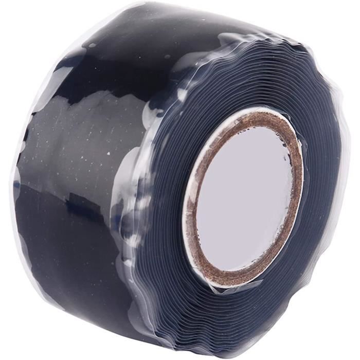 Almencla Ruban adhésif en silicone, bande d'étanchéité à forte ductilité  autocollante pour tuyaux d'égout en bobines Noir