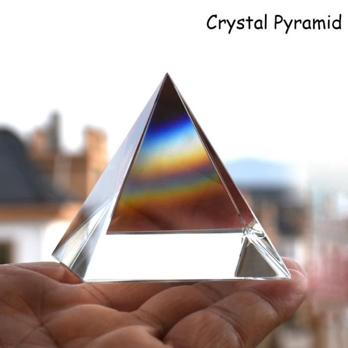 Statue deco,Prisme optique arc-en-ciel,verre de cristal,pyramide  rectangulaire,prisme polyèdre,prisme optique - Type Pyramid 70MM -  Cdiscount Maison