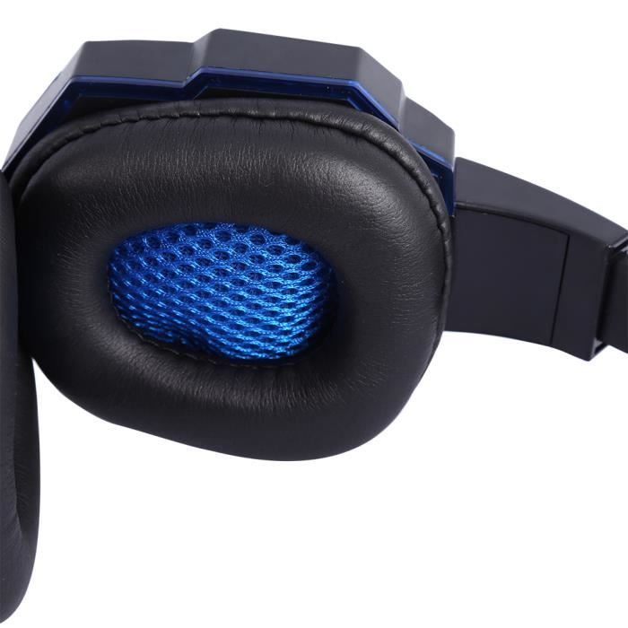 Casque PC Gamer WEWOO G2000 Bleu - Sur-oreille avec Micro Basse Stéréo -  Cdiscount Informatique