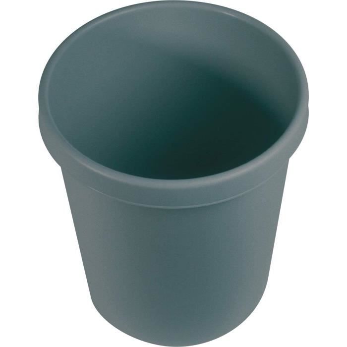 Helit Corbeille à Papier 18 L Grise Ronde – Design Moderne Et Pratique Pour Bureau Maison