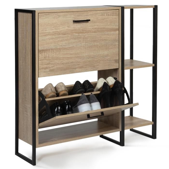 Meuble à chaussures IDMARKET LUIS 2 portes 12 paires design