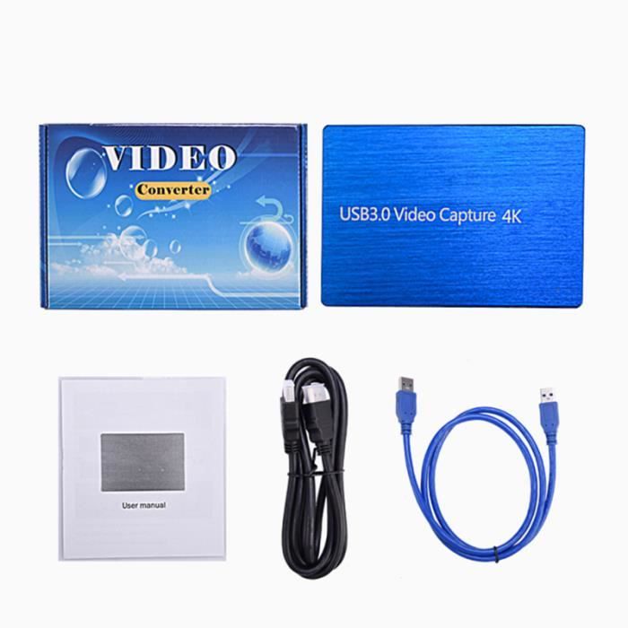 Carte D'acquisition Bleu USB 3.0 HD 1080P 60fps Compatible HDMI 4K
