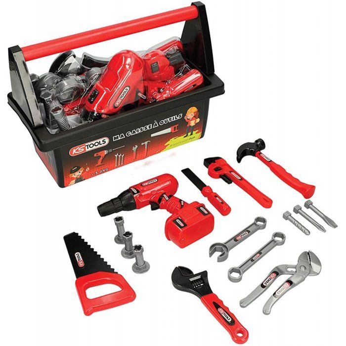 Kit Outils Jardin 3 En 1 Enfant - Tondeuse, Souffleur, Tronçonneuse - Sons Réalistes & Lumières - Gilet Inclus - Dès 3 Ans